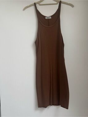 Eterne Chocolate Brown Tank Mini Dress
